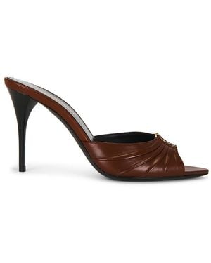 Saint Laurent Babylone Sandal Mule - Brown