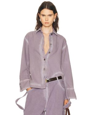 The Attico Bomber Shirt Jacket - Purple