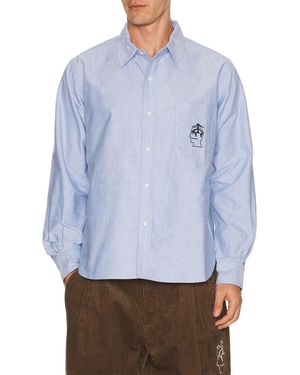 Brain Dead Brooks Brothers California Selvedge Oxford Button Up Shirt - Blue