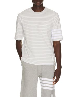 Thom Browne Short Sleeve Tee With Chest Pocket - White