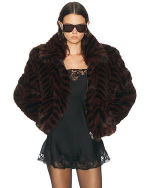 retroféte Segrid Faux Fur Bomber Jacket - Black