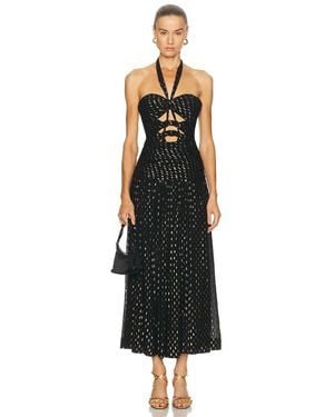 Zimmermann Daylight Metallic Knot Midi Dress - Black