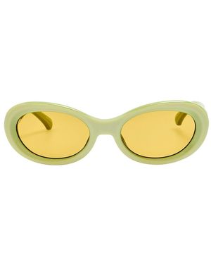 Dries Van Noten Oval Sunglasses - Yellow