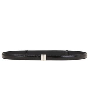TOTEME Slide Clasp Naplack Leather Belt - Black