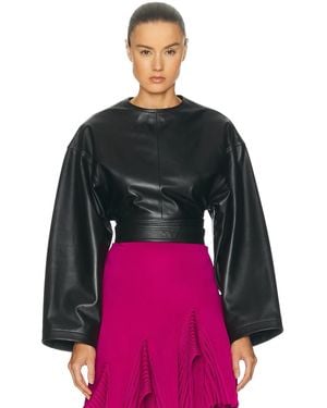Alaïa Long Sleeve Belted Top - Black