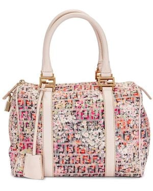 Fendi Zucchino Forever Bauletto Mini Boston Bag - Pink