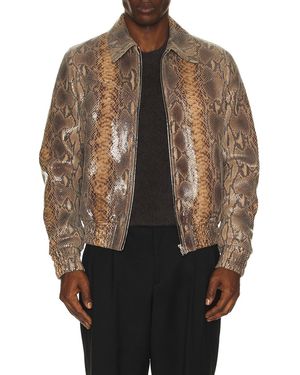 Amiri Leather Snake Western Jacket - Brown