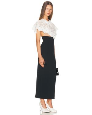 Helsa Stretch Cotton Sateen Midi Dress in White | Lyst Helsa Stretch Cotton Sateen Midi Dress in White | Lyst