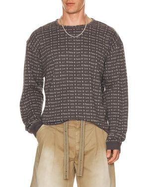 ERL Jacquard Long Sleeve Tee Knit - Gray