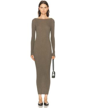 Leset Blake Rib Long Sleeve Maxi Dress - Green
