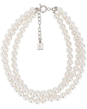 Balenciaga Pearl 3 Row Chocker Necklace - White