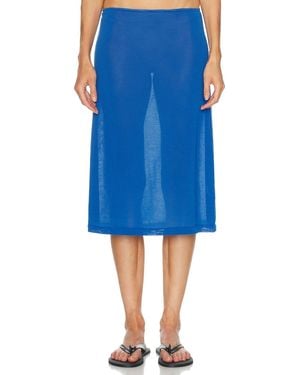 Ziah Sheer Knit Skirt - Blue
