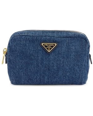 Prada Denim Cosmetic Pouch - Blue