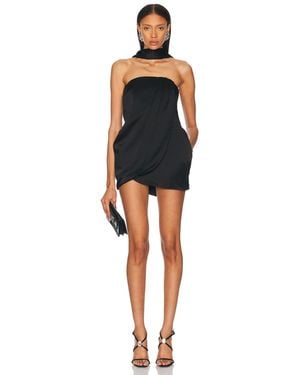 Alexandre Vauthier Crepe Satin Mini Dress - Black