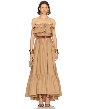 Saint Laurent Strapless Maxi Dress - Natural