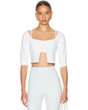 437 The Cropped Cardigan - White