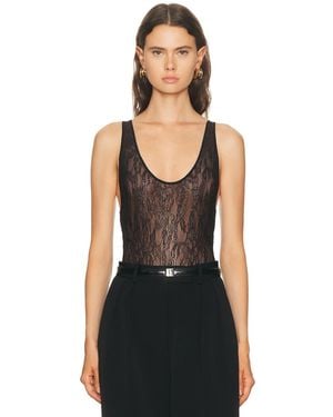 Wardrobe NYC Lace Tank Bodysuit - Black