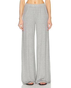 SPRWMN Rib Wide Leg Pant - Gray