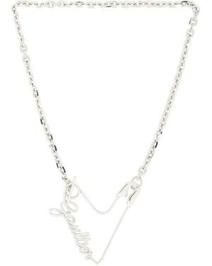 Jean Paul Gaultier Heart Safety Pin Necklace - Blue