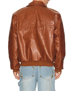 Pas Une Marque Leather Jacket - Brown