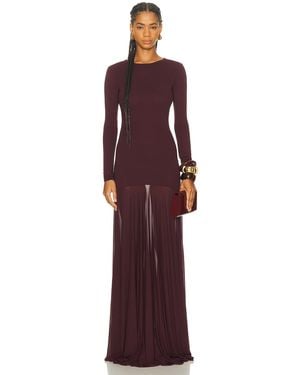 Atlein Long Sleeve Maxi Dress - Purple