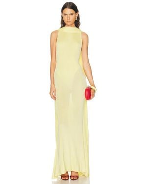 Self-Portrait Viscose Knit Scarf Maxi Dress - Metallic