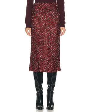 Saint Laurent Midi Skirt - Red