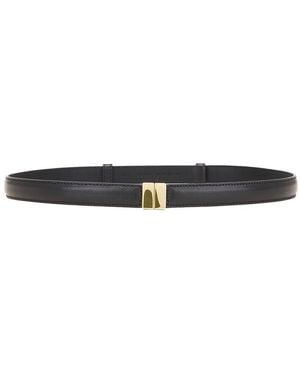 TOTEME Slide Clasp Leather Belt - Black