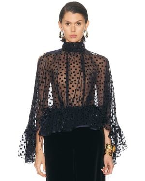 Saint Laurent Long Sleeve Top - Black