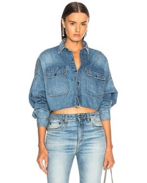 R13 Cropped Shirt - Blue