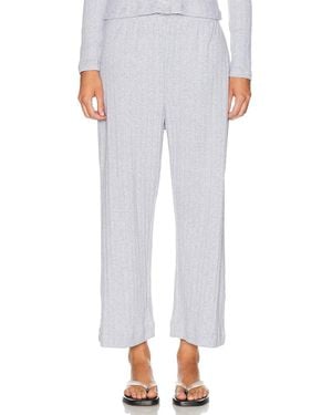 Leset Pointelle Crop Wide Leg Pant - White
