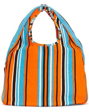 Prada Canapa Baiadera Hobo Bag - Orange