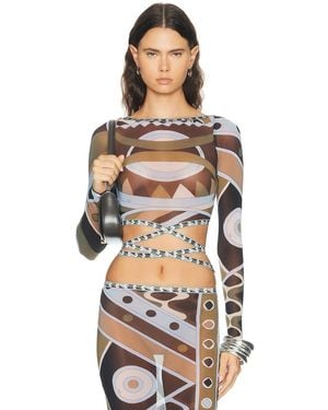 PUCCI Tulle Long Sleeve Top - Multicolor