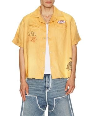 Paly Hollywood Montauk Short Sleeve Bowling Shirt - Blue