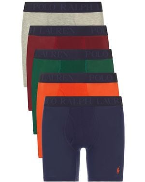 Polo Ralph Lauren 4D Flex Cooling Cotton Modal Boxer Brief 5 Pack - Blue