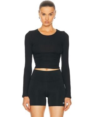 Alo Yoga Gather Long Sleeve Top - Black