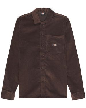 Dickies Corduroy Long Sleeve Shirt - Brown