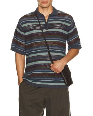 thisisneverthat Striped Knit Polo - Gray