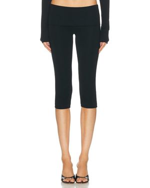 ÉTERNE Foldover Capri Legging - Black