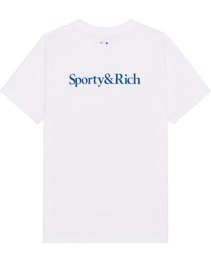★Sporty & Rich★ Wimbledon Short Sleeve T-Shirt White TS931 Wimbledon T-Shirt - White/Navy – Sporty & Rich