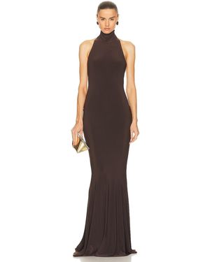 norma kamali halter turtleneck side slit dress x REVOLVE Halter Turtleneck Side Slit Gown