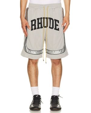 Rhude Baggy Mesh Collegiate Logo Shorts - Multicolor