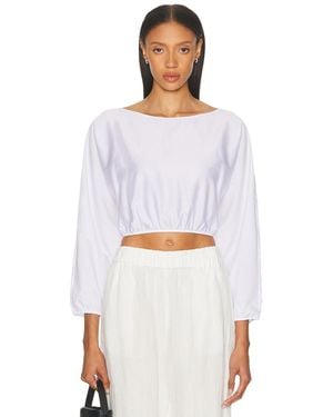 Leset Yoko Long Sleeve Blouson Top - White