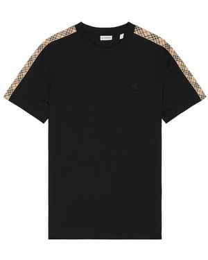 Burberry Check Tape T-Shirt - Black