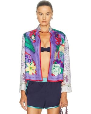 Lily Eve Silk Jacket Without Buttons - Gray