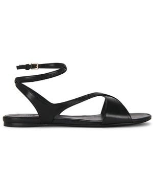 KHAITE Liria Ankle Strap Flat Sandal - Black