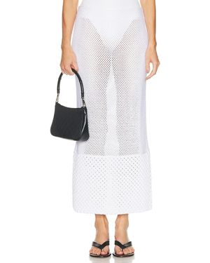 Brandon Maxwell Iris Knit Skirt - White