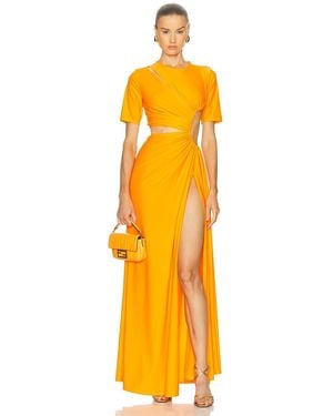 Sid Neigum For Fwrd Gathered Slit Dress - Orange