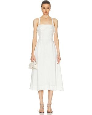 Nicholas Carmelia Banded Corset Midi Dress - White