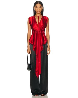 Helmut Lang Draped Scarf Top - Red